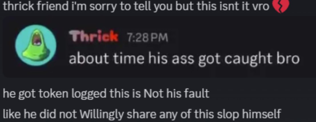 NexusNOTVGM's tweet photo. you had several weeks in advance, i sat here holding out hope that atleast one of you would wisen up and atleast reach out to me. Thrick was NOTIFIED the day of you all doing this by someone that tipped him off that i was actually seeing all of your messages. https://t.co/tZuhy0sHn8