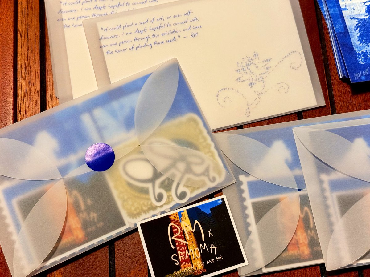 berryluckycharm's tweet photo. "RM x SFMOMA: Between You and Me"

I made a small gift to honor Namjoon's long-awaited curatorial debut in San Francisco 💙 I will be at the previews on October 1st and 3rd and would love to share them with you.

#RMxSFMOMA #NAMJOON #김남준 https://t.co/d10m8ttUtA