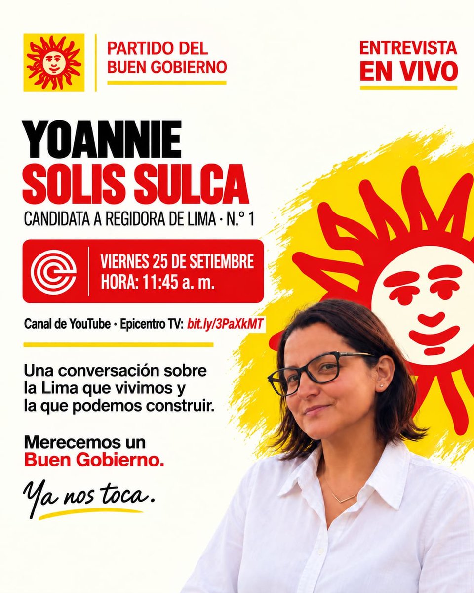 HugoAlmanza_'s tweet photo. La mejor candidata a teniente alcalde (regidor #1) que tenemos en estas elecciones municipales para Lima Metropolitana. Mañana conozcan más de @yoanniess, su visión de ciudad y por qué es importante la actividad física en el desarrollo de ciudadanía.

Yoannie es garantía de Buen Gobierno.