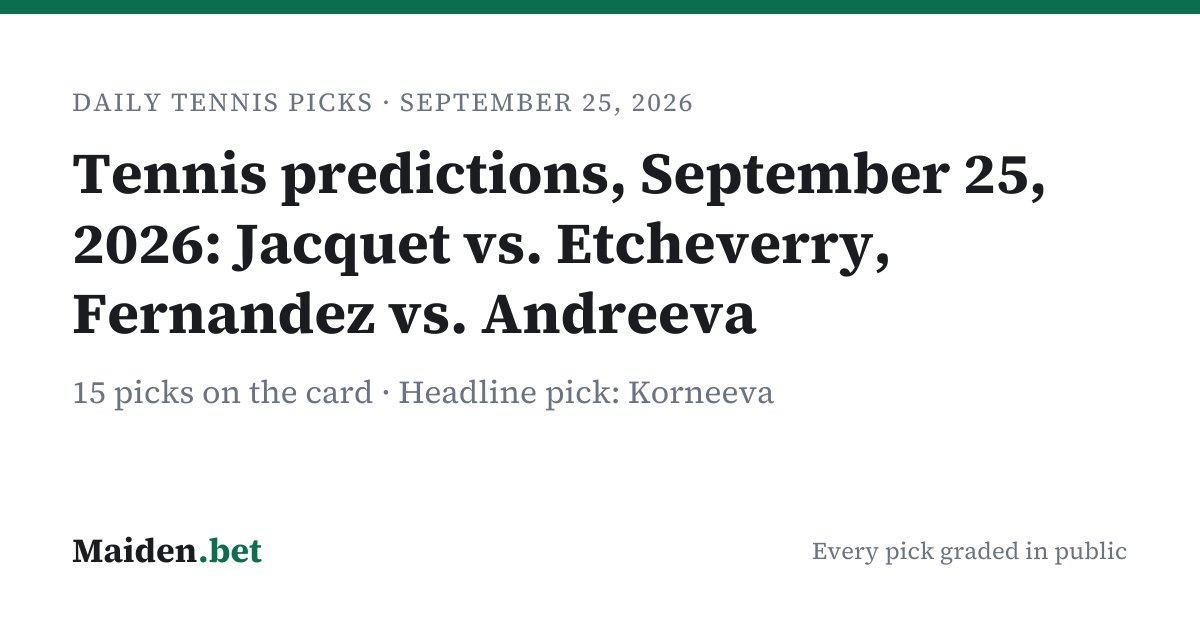maidenintel's tweet photo. Tonight's 15 tennis picks are up, Korneeva v Preston the closest call.

All of them on the site before play starts. #Tennis https://t.co/hQyPoHH461