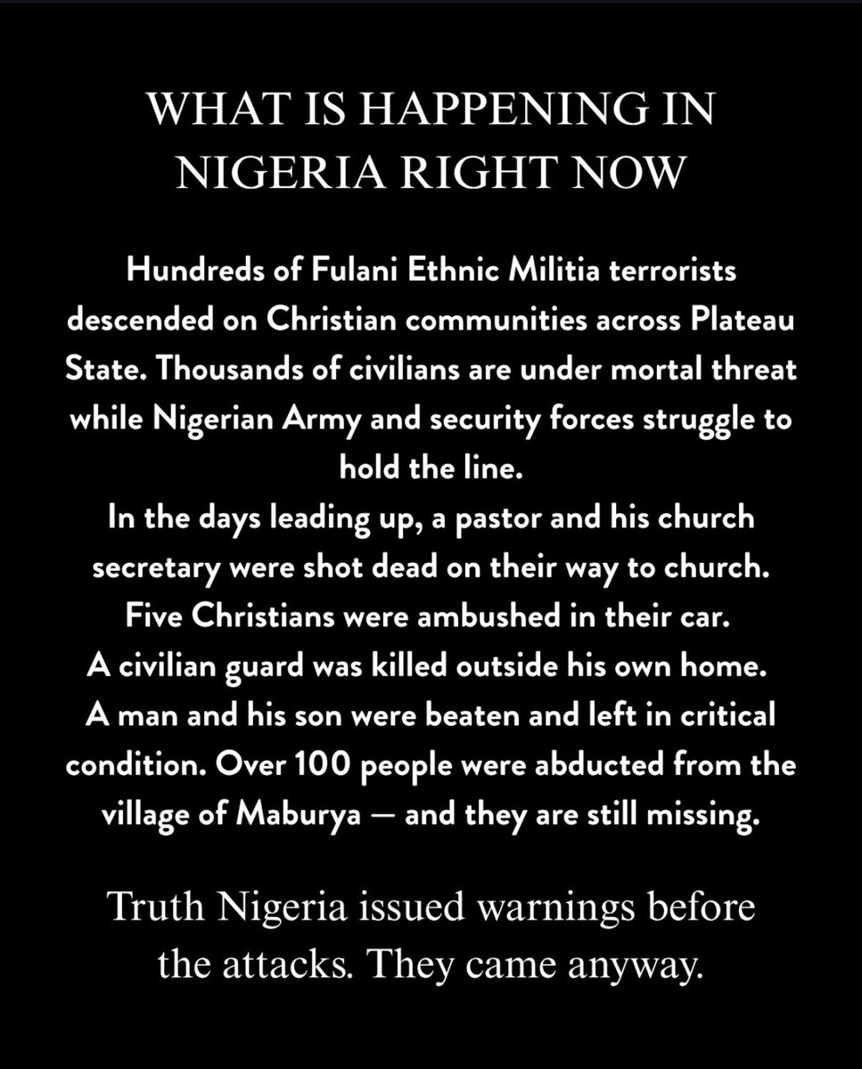 realannapaulina's tweet photo. The slaughter of Christians continues in Nigeria. This NEEDS to be addressed at the UN @michaelgwaltz. It NEEDS to be stopped! https://t.co/ovnWfhtpDT