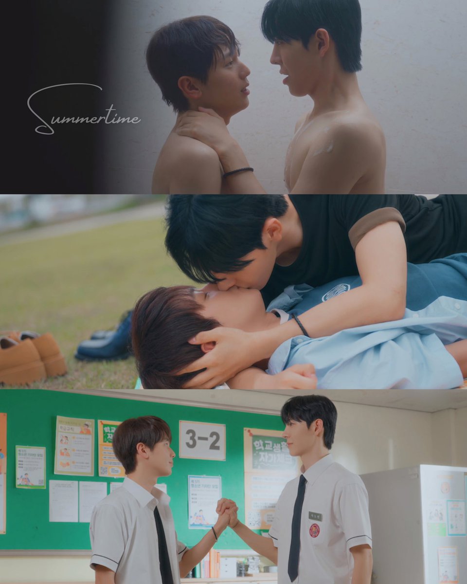 BlackWhiskey3's tweet photo. จบไปแล้วสำหรับ #Summertime ซีรีส์วายเกาหลีที่พระเมะคลั่งรักฝุดๆ ถ้าถามว่าคิดยังไงกับซีนสุดท้าย? นี่จะพูดในมุมมองตัวเองนะ ส่วนตัวคิดว่าฉากย้อนกลับไปในห้องเรียน เป็นแค่ “ความฝันของยออึนโฮ” มากกว่าที่จะแปลว่า “เรื่องทั้งหมดเป็นแค่ความฝัน” อ่ะ 🤔 เพราะห้วงเวลานั้น ยออึนโฮเหมือนจะนึกได้ว่าใกล้ถึงวันเกิดชาโดฮยอนแล้ว เลยสร้างของขวัญให้ ก่อนพูดว่า ‘ในอนาคตต้องมีเรื่องที่ทำให้ฉันโกรธนายอีกเยอะแน่ๆ เพราะงั้นก็ต้องทำอะไรสักอย่าง นายจะได้ไม่รู้สึกน้อยใจเกินไป’ ฟังเหมือนยออึนโฮรู้ว่าเคยลืมวันเกิดของโดฮยอน และคงรู้สึกติดค้างกับสิ่งนี้มาตลอด ถ้าเลือกได้ก็อยากย้อนกลับไปแก้ไข
อีกอย่างคือยออึนโฮรู้ว่าตัวเองจะต้องงี่เง่า เอาความรู้สึกเป็นที่ตั้ง ทำให้โดฮยอนเสียใจอยู่เรื่อยๆ การที่เขารู้ อาจไม่ได้เป็นเพราะเห็นอนาคตเลยรู้ แต่เป็นเพราะ “ตัวเขาในปัจจุบัน” กำลังฝันว่าได้ย้อนเวลากลับไปพูดในสิ่งที่อยากจะบอกกับ “โดฮยอนในอดีต”
‘ฤดูร้อนของเราจะไม่มีวันสิ้นสุด’
ฤดูร้อนปีนั้น คือตัวแทนของความรักและความทรงจำของทั้งคู่ อึนโฮกำลังบอกโดฮยอนในอดีตว่า ความรักที่เกิดขึ้นในตอนนั้นจะไม่ได้เป็นแค่อดีตที่เลือนหายไปตามกาลเวลา แต่มันได้กลายมาเป็นความจริงที่มั่นคงในปัจจุบัน และจะดำเนินต่อไปในอนาคต…
นี่เลยขอเข้าใจว่าซีนสุดท้ายต่างหากที่เป็น “ความฝัน” มันไม่ใช่การหลีกหนีความจริงหรือการเซ็ตซีโร่เรื่องราว แต่เป็น “การกลับไปเยียวยาอดีตด้วยความมั่นคงในปัจจุบัน” อึนโฮใช้ความสุขที่มีอยู่ในชีวิตจริง ย้อนกลับไปโอบกอดและมอบคำสัญญาให้กับโดฮยอนในวัยเยาว์ เพื่อยืนยันว่าการต่อสู้และรอคอยของพวกเขานั้นคุ้มค่า และพวกเขาได้อยู่เคียงข้างกันจริงๆ ในท้ายที่สุด! 😊