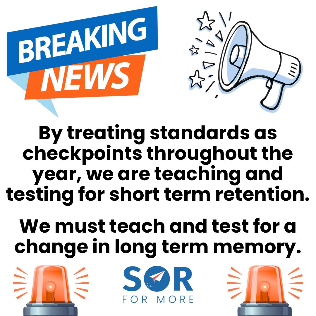 SorforMore's tweet photo. Learning is a change in long term memory. Do our teaching and testing cycles reflect that? #scienceofreading #scienceoflearning #education #instructionalleadership https://t.co/dJupJEdcyr