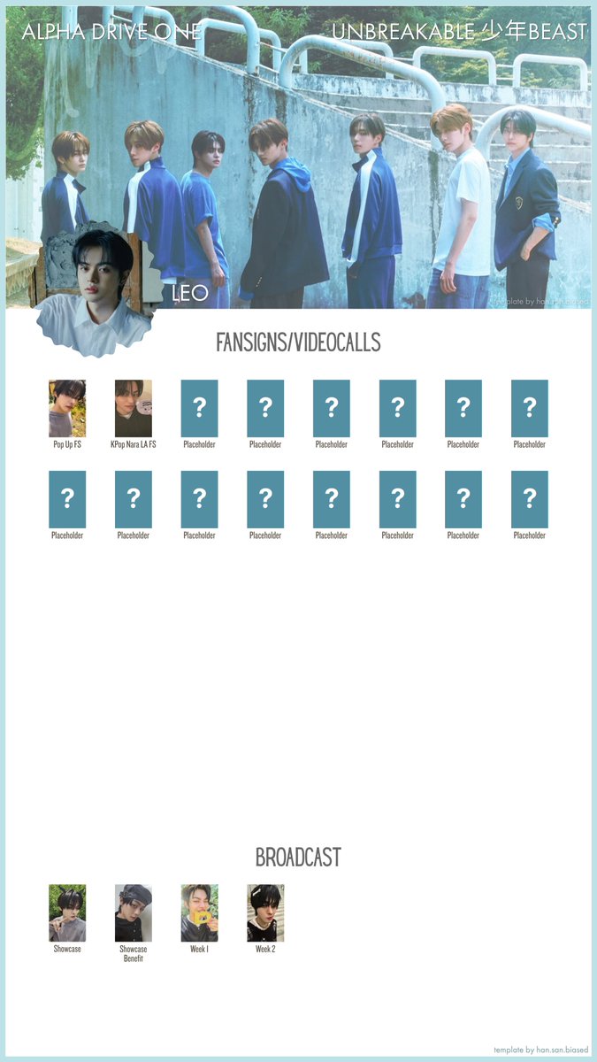 hansanbiased's tweet photo. alpha drive one ald1 photocard templates - fansign/videocall + broadcast
UNBREAKABLE : 少年BEAST
sep 24  update

these are a work in progress.  ・❥・

https://t.co/Vy0yEaaczo

leo junseo arno sangwon xinlong anxin sanghyeon wishlist template 알디원 https://t.co/bf8IRJ3VUC