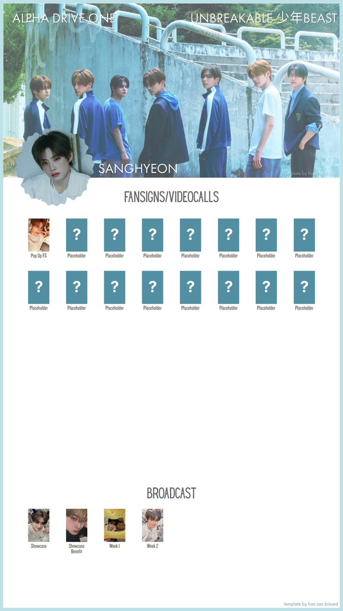 hansanbiased's tweet photo. alpha drive one ald1 photocard templates - fansign/videocall + broadcast
UNBREAKABLE : 少年BEAST
sep 24  update

these are a work in progress.  ・❥・

https://t.co/Vy0yEaaczo

leo junseo arno sangwon xinlong anxin sanghyeon wishlist template 알디원 https://t.co/FGYV7gtwcT