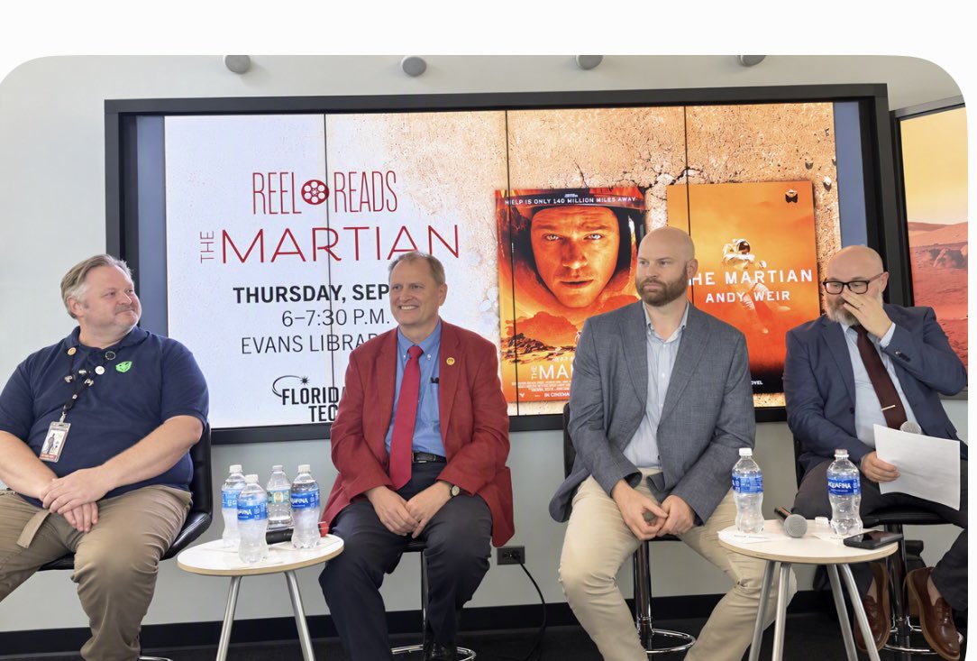 JZK60's tweet photo. I enjoyed being on a panel discussion of the Martian film at Evans Library at @FloridaTech! https://t.co/4dV7gTqnPr