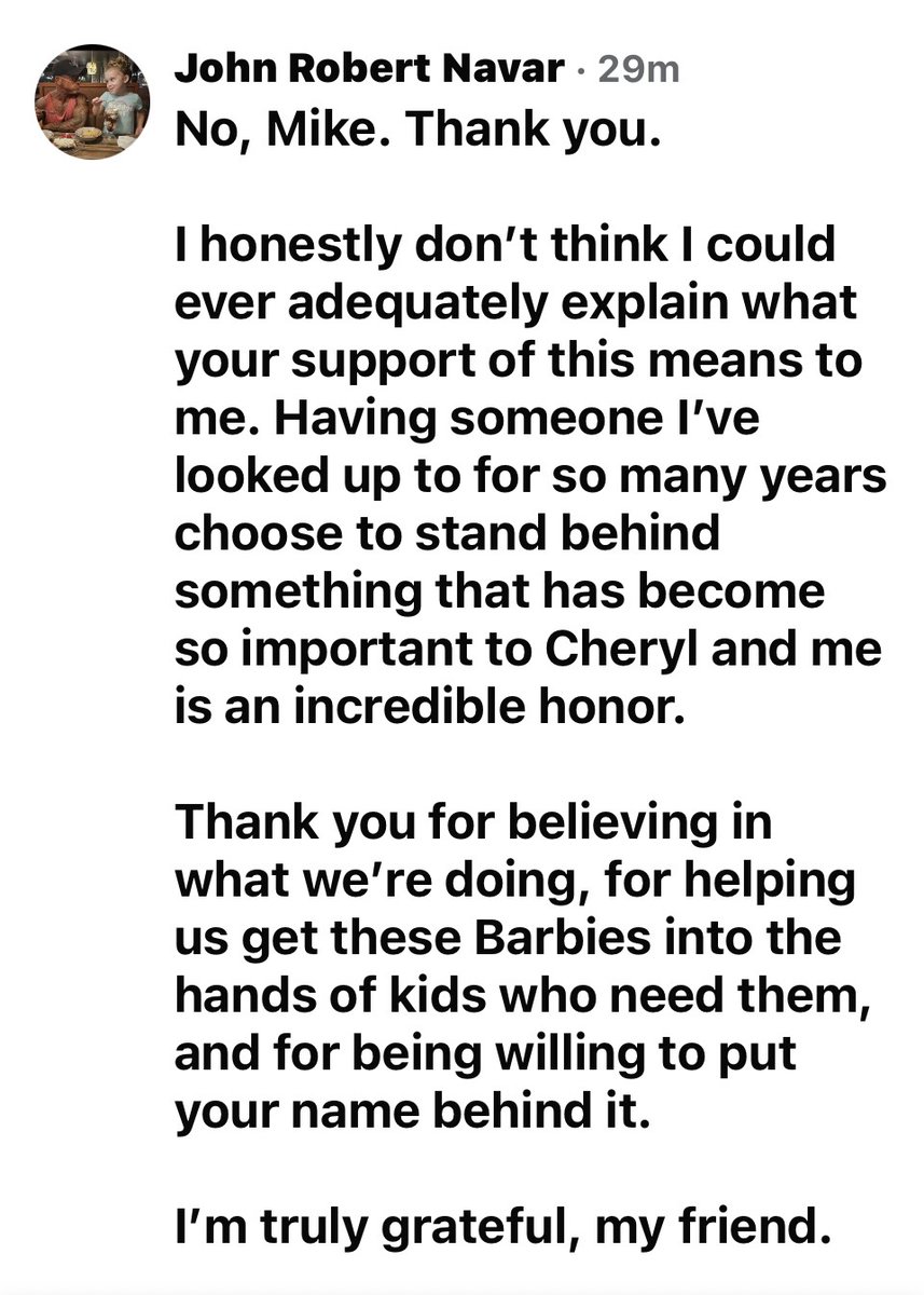 BlastingThrough's tweet photo. Type 1 Diabetes, T1D, is a tough diagnosis. If you can, please participate in the auction of the only Mike Vining autographed T1D Barbie. Some of you have asked for the link. Here it is:
https://t.co/a3cBtzaGOy
Thanks to my EOD friend @JohnNavarSr for this opportunity to help. https://t.co/oJB3Q8nqOw