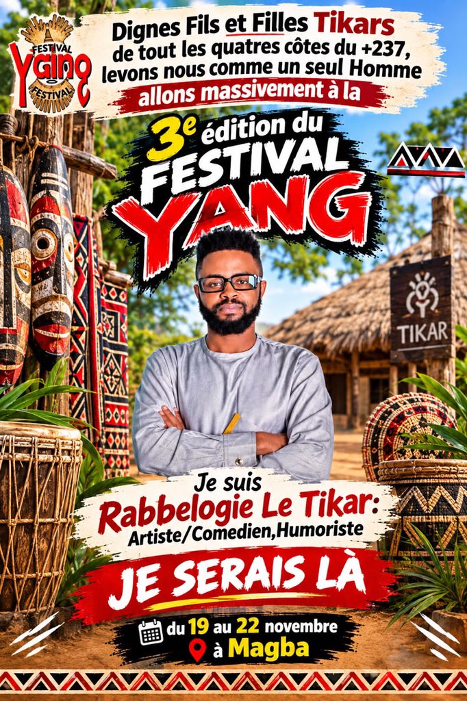 RabbelogieT's tweet photo. Tous au Festival YANG a MAGBA✊🏾✊🏾✊🏾
Le challenge est lancée,envoie-moi ta photo et ton nom au +237 ￼6 74 24 41 98 et obtiens ton affiche👌🏾👌🏾 https://t.co/rqcNXdzci9