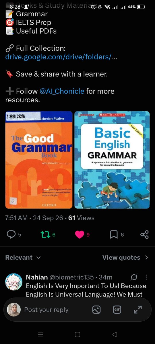 AI_Chonicle's tweet photo. 🎯IELTS RESOURCES

📚Books→ https://t.co/8cmruH0scj…
🧠Vocab→ https://t.co/8cmruH0scj…
📝Grammar→ https://t.co/8cmruH0scj…
📖Reading→ https://t.co/8cmruH0scj…
🎧Listening→ https://t.co/8cmruH0scj…
✍️Writing + Speaking→ https://t.co/8cmruH0scj…

Follow @AI_Chonicle https://t.co/tYaKsihJ7j