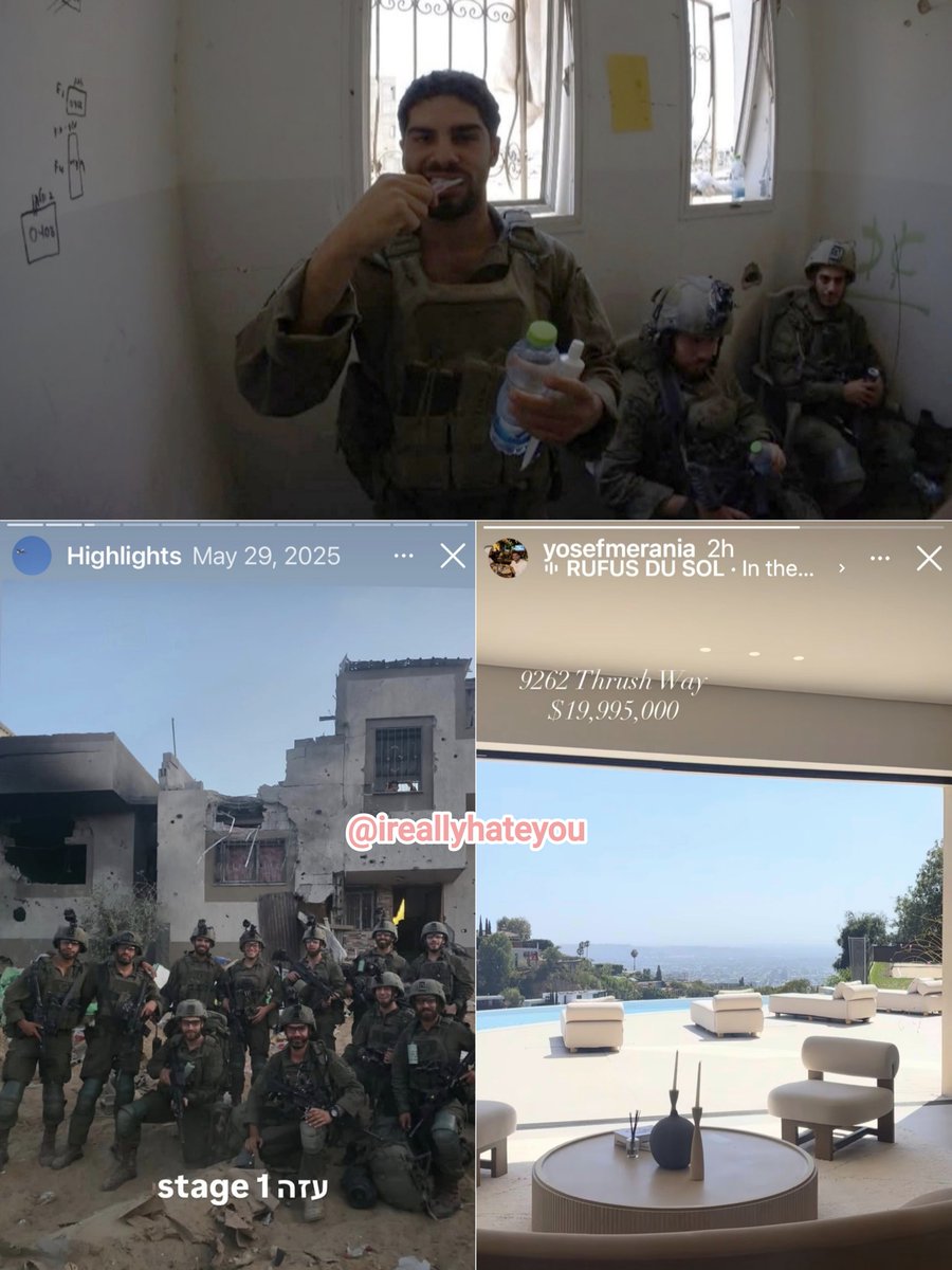 ireallyhateyou's tweet photo. Last year, Yosef Merania was taking part in the genocide in Gaza as an IDF terrorist. Now, he's a luxury real estate agent in Beverly Hills. https://t.co/uZ802AGKw5