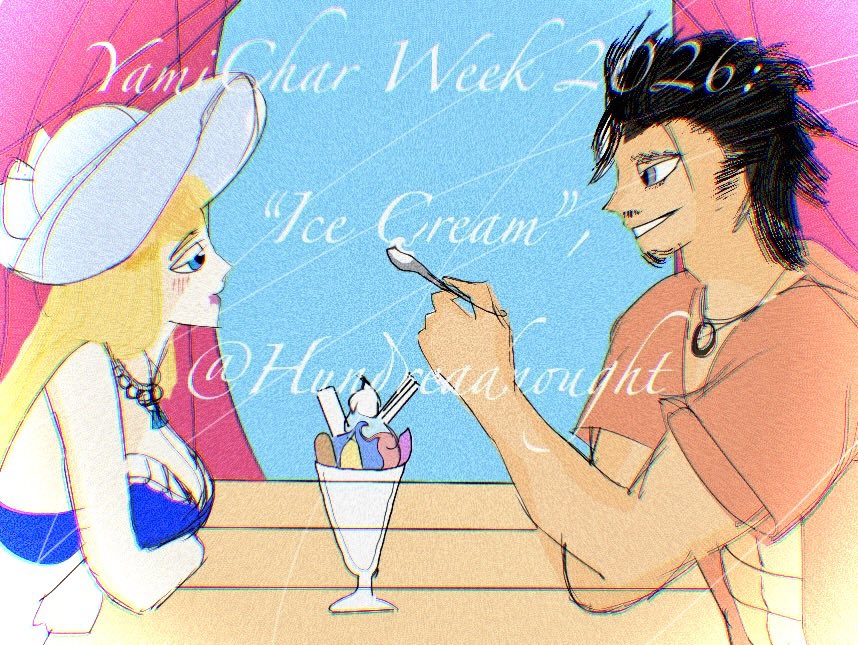 hundreadnought's tweet photo. YamiChar Week 2026: “Ice Cream” 🖤🌹🍨 #YamiCharWeek26 #YamiChar #BlackClover https://t.co/uRA2x8JXaL