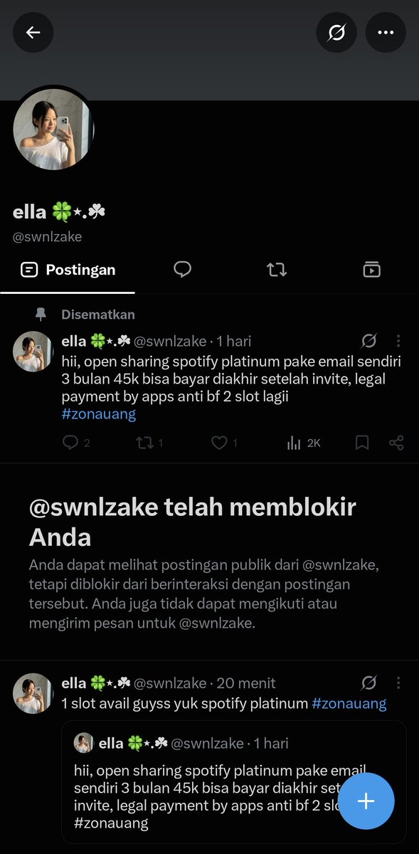 onuwnn's tweet photo. 🚨 SCAMMER ALERT - HELP RT 🚨

hati- hati guyss, penipu ini  lagi aktif2nya promosi, nnti alesan qr maintance jd dialihakan ke gopay, setelah payment bakal langsung diblokir. udah di WA juga ga respon
 
Gopay: 085165661110
WA : 083162075380
Akun: @swnlzake https://t.co/qvUzmbw37X