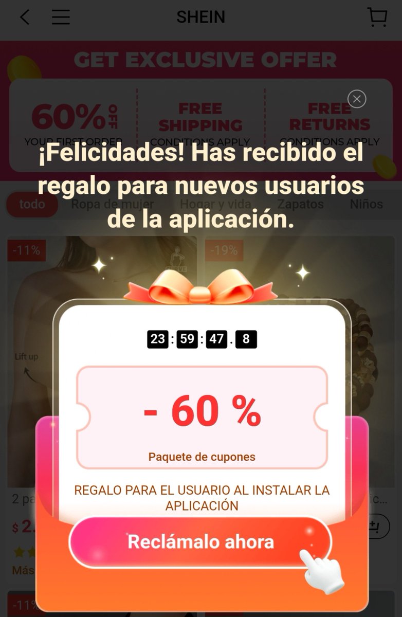 SHEINCUPONESS's tweet photo. Guarda este cupon para usarlo mas tarde en SHEIN 🫶🏻
45S45XJ - 60% en TODA tu compra + envío gratis para nuevos usuarios

5HJHW55 - 90% playa
8544X34 - 80% ropa de mujer
VAZZZ3N - 85% maquillaje
98EC465 - 70% SHEGLAM
FHMC3XP - 90% tecnología
Escribe el código en el buscador
Hot sale 🔥