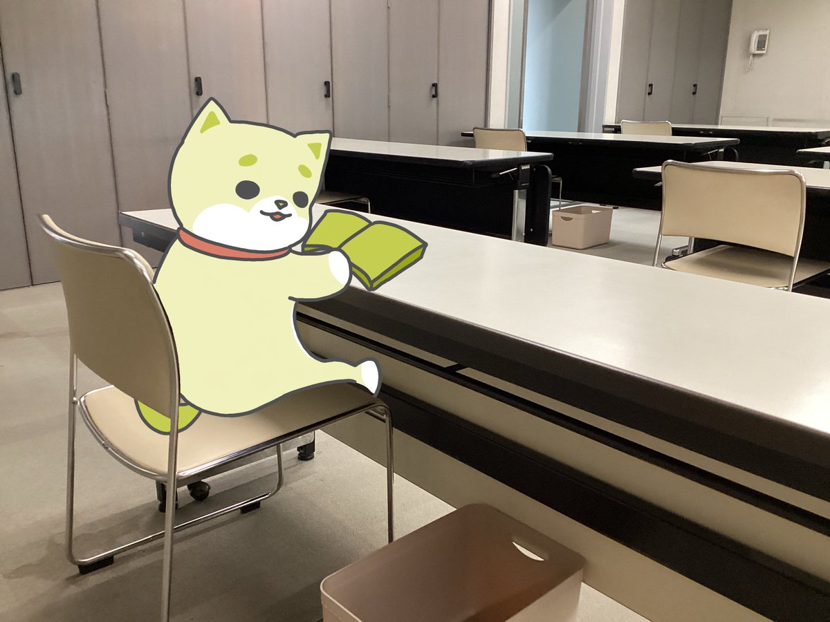 Sayamadai_Lib's tweet photo. 僕の名前はちゃちゃ丸。 
#狭山台体育館 #狭山台図書館 の共通キャラクターだよ♪ 
今日は視聴覚室でお勉強✏
通称「学習室」と呼ばれていて、事業がない時は自習スペースとして開放されているんだ～
使いたい時は図書館窓口の職員に声をかけてね💁
#ちゃちゃ丸が行く https://t.co/suoLEApzKT