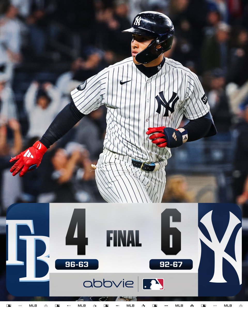 George Lombard Jr.'s go-ahead home run powers the @​Yankees to a series win!

(MLB x @​AbbVie) 
 [📷](https://pbs.twimg.com/media/HTBym4yWcAAfogp.jpg) https://p