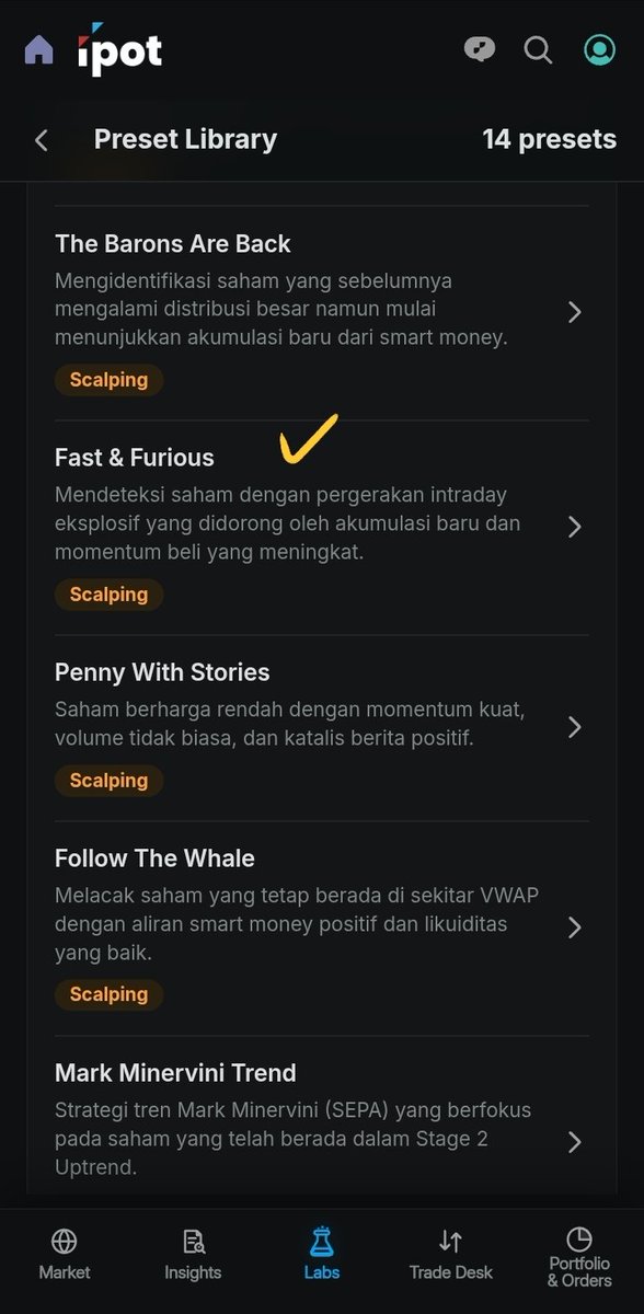 rinalpov's tweet photo. Cobain screener bawaan IPOT wkwkkw

Mayan dapat cuan cepet dari saham JARR dan MSIN

Scalper wajib coba! Gercep dan gak ribet😎 https://t.co/vnwlZQN8cq