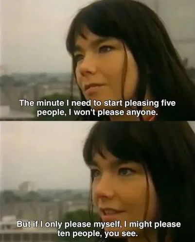 katie_dey's tweet photo. extrapolating bjork's advice here and pleasing no-one, especially not myself, so that i might please an infinite number of people https://t.co/eQ3n1lFX7C