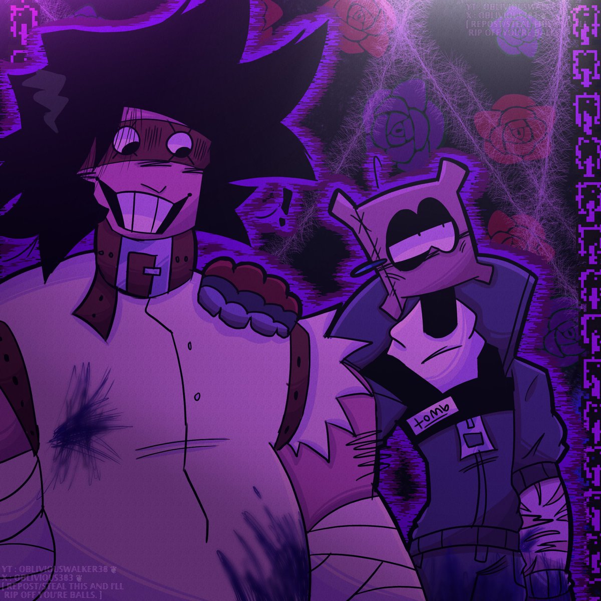 oblivious383's tweet photo. Repost because x hates me apparently

Drew these two for fun.

( Kinda just experimenting with how i wanna draw em )

[#art #tss #tombsserialslashing #ibispaintx] https://t.co/YME9mQXLhv