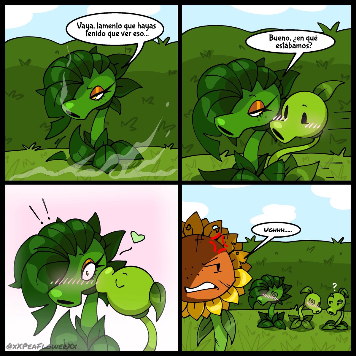BramdonEspinoza's tweet photo. Ganó en amor, que bueno.
Artista original : @xXPeaFlowerXx
Traducción hecha por mi.
#comic #comedia #pvz #plantasvzzombies #fanart https://t.co/C2d4ysVs9Y