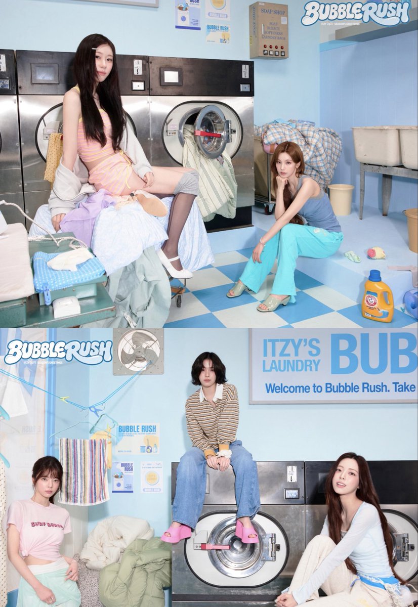 itzypopbase's tweet photo. ITZY stuns for their latest Season’s Greetings shoot, ‘BUBBLE RUSH’.

It is the group’s first Season’s Greetings to not be titled ‘Best Friends Forever’. https://t.co/RVe1Q7hq3Z