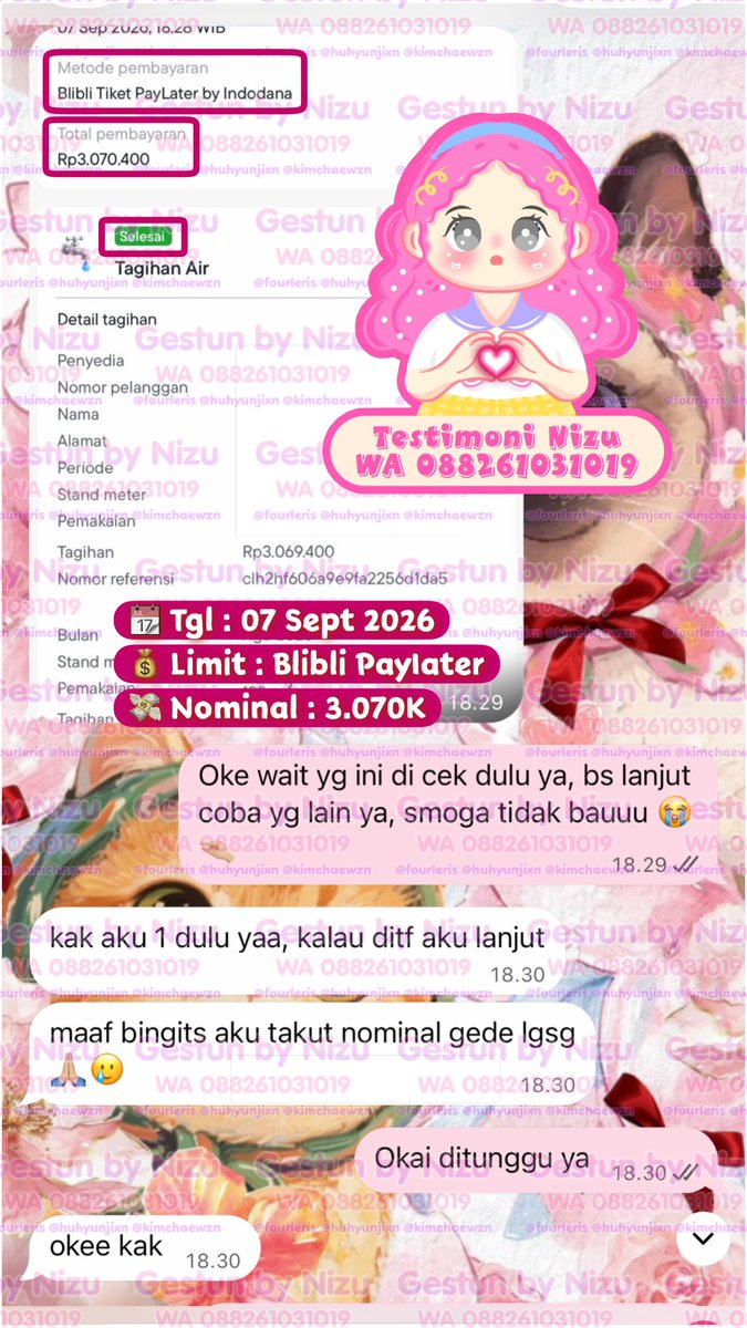 nizuutopia's tweet photo. 💙 Fresh Testi Gestun 💙

📆 07 September 26
🖇 Blibli Paylat3r
💸 IDR. 3.070K 🤤

#fourlerisproofs (all testi)

tag. zonauang bealanja jasa tukar cv convert cair limit paylater instan regular trusted amanah jkt fee start 8% - 10% ayook! https://t.co/33LQvVRs25