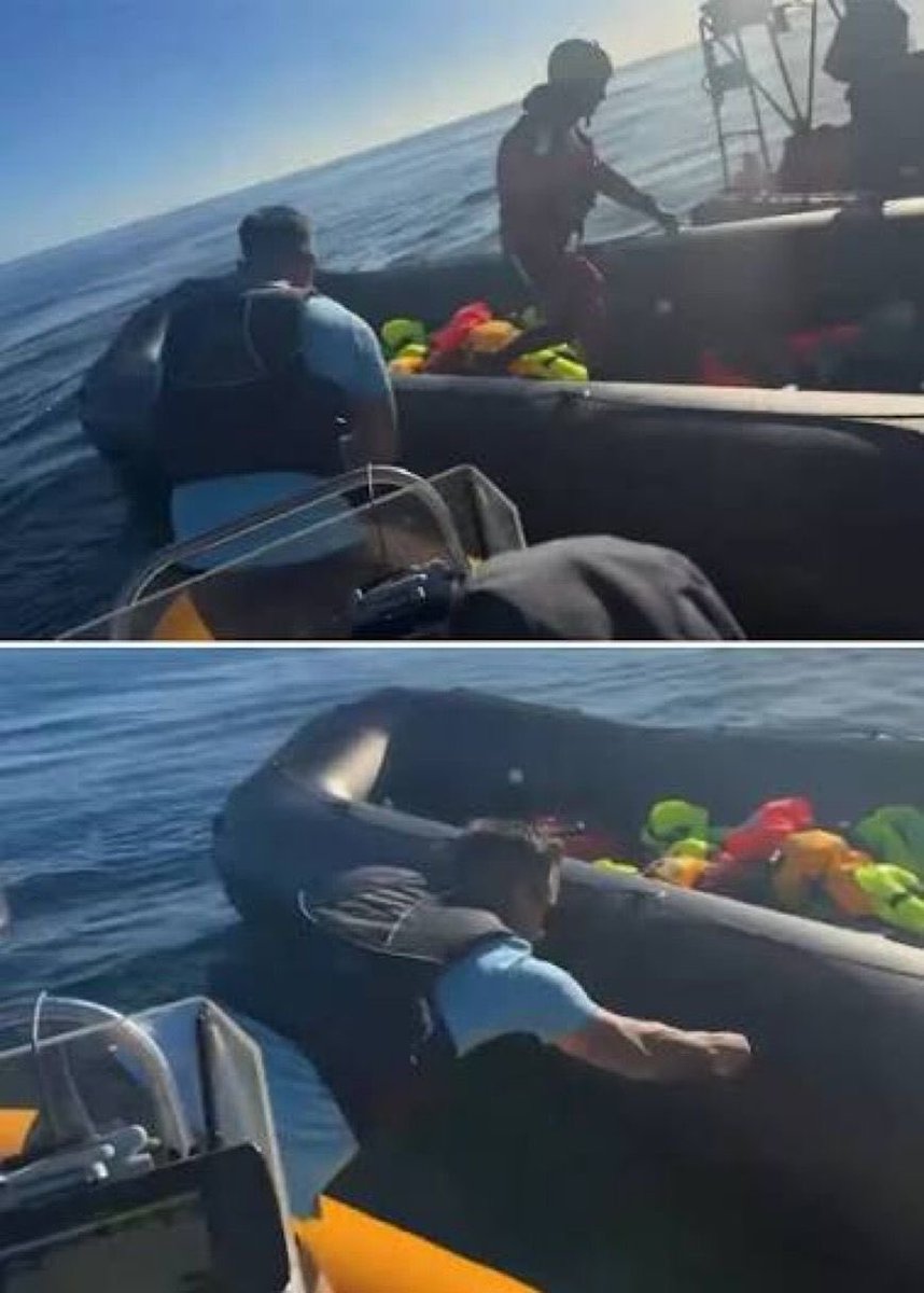 Rising_america2's tweet photo. 🇬🇧 Should Danny Tommo face criminal charges for slashing a migrant boat in the English Channel?

A] Yes, absolutely
B] No, he was trying to stop illegal crossings
C] It depends on the circumstances https://t.co/23JMYJcDfK