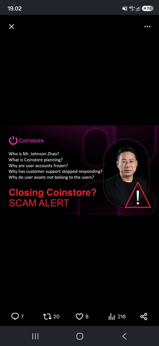 xcersee's tweet photo. @CoinstoreExc Scammer https://t.co/O7avGZFpMO