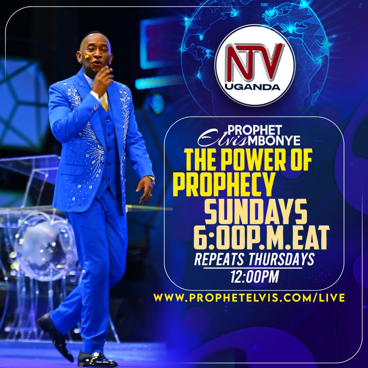ntvuganda's tweet photo. #ProphetElvisMbonye will return with the Power of Prophecy this Sunday at 6 pm. https://t.co/4ccKUem1CM