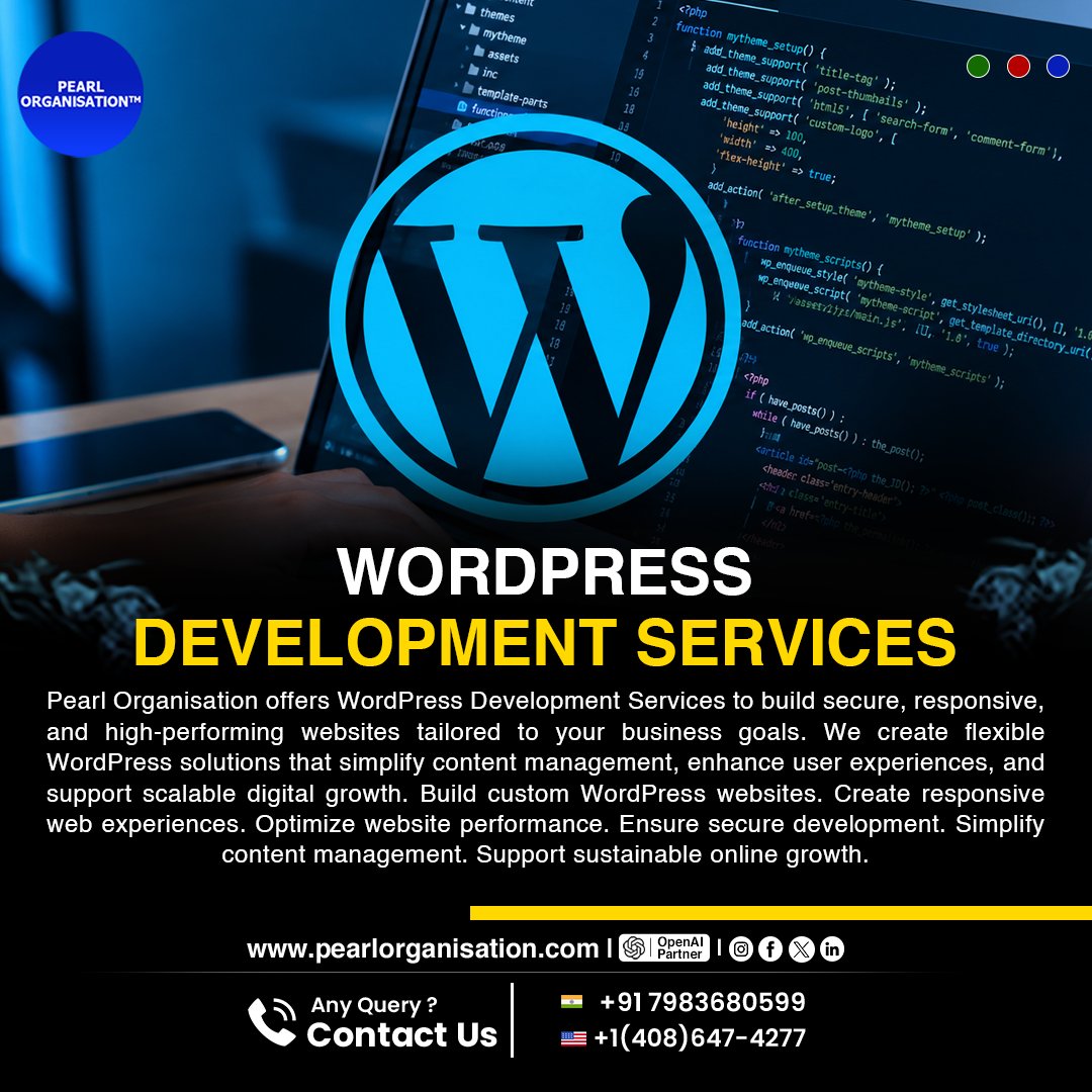 pearlorgs's tweet photo. Build smarter with custom WordPress Development Services
💻🚀 Secure, responsive, high-performing websites tailored for your business growth.
#WordPressDevelopment #WebDevelopment #WordPressWebsite #CustomWebsite #WebsiteDevelopment #DigitalGrowth https://t.co/Tt1aTjI7qx