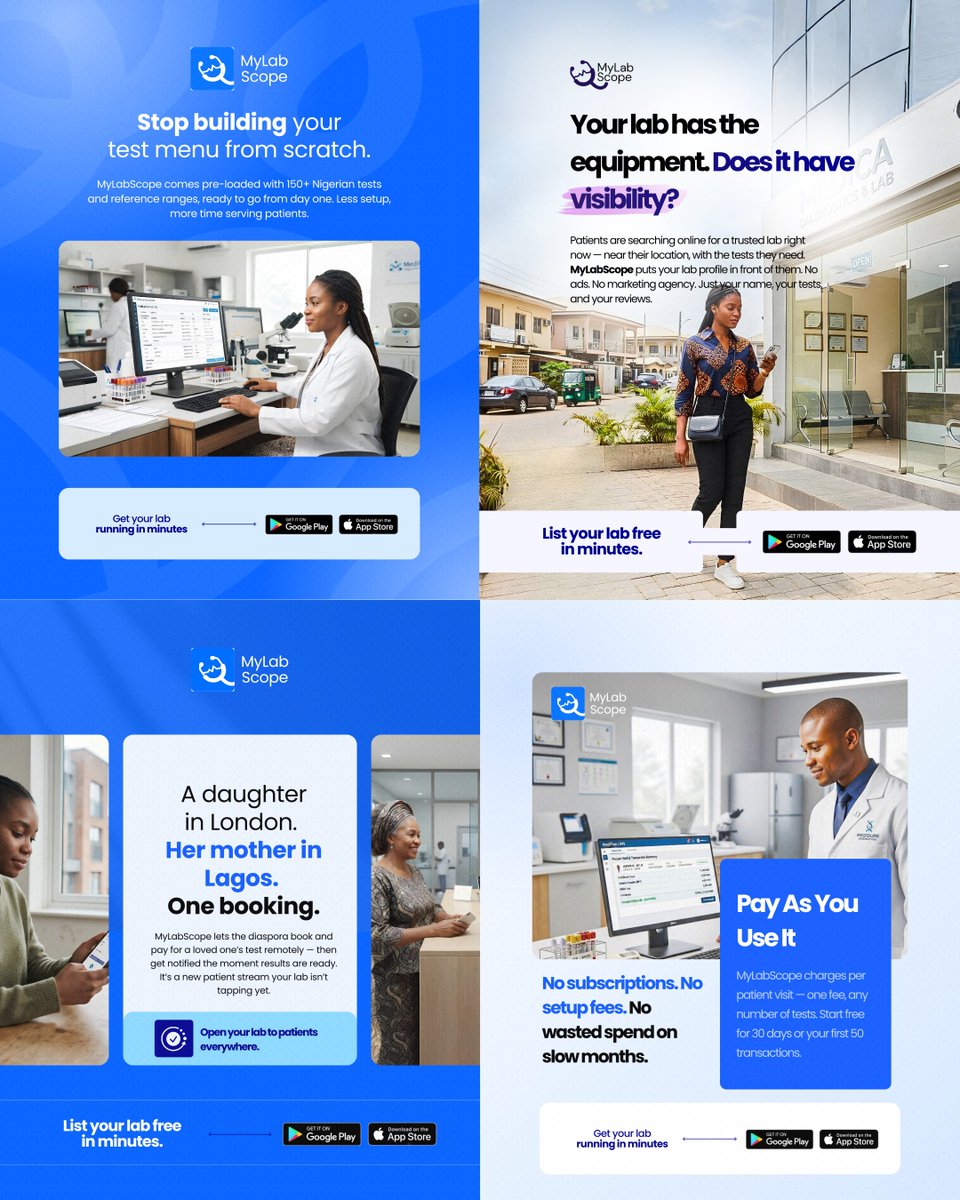 jedidiah_works's tweet photo. Day 7 of showing up

Creative designs for MyLabscope, a tech startup building in Nigeria.

We built the content from scratch and design the creatives to deliver our message. https://t.co/84e042fFir