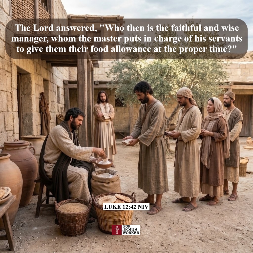 JMIRONWORKER's tweet photo. OUR DAILY SPIRITUAL BREAD 
LUKE 12:42 NIV " The Lord answered, "Who then is the faithful and wise manager, whom the master puts in charge of his servants to give them their food allowance at the proper time?" ” https://t.co/T0DcHTPoCH