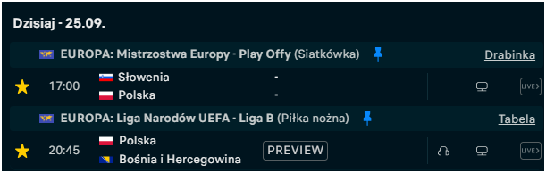 BezVatuHajs's tweet photo. Dzisiaj piątek z Biało-Czerwonymi. 🇵🇱

Dwie reprezentacje w akcji, a o siatkarzach cicho, strefa medalowa stała się standardem.

Rozkład jazdy:

• 17:00 | Siatkówka: 🇸🇰Słowenia – Polska🇵🇱 (Półfinał ME)
• 20:45 | Piłka: 🇵🇱Polska – Bośnia🇧🇦

#POLSLO #POLBIH https://t.co/YCC8sI4w4v