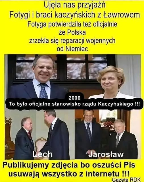JanKot07's tweet photo. Pisowcy zrzekli się reparacji wojennych od Niemiec, a teraz wmawiają swoim prostackim wyborcom, że było zupełnie inaczej ... 🤮🤮🤮🤮🤮🤮 https://t.co/kScgl4a2qZ