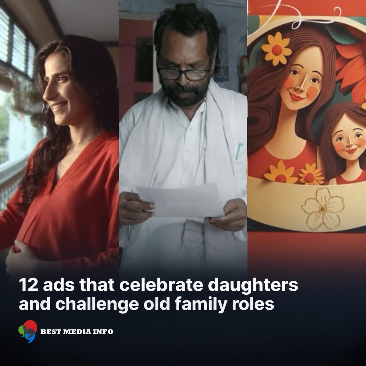 BestMediaInfo's tweet photo. 12 ads that celebrate daughters and challenge old family roles 

https://t.co/FvFw97fXi2 

#adsadvertising #Ogilvy #BBDOIndia #DDBMudra #Ariel #Stayfree #Vicks #ClinicPlus #ShareTheLoadcampaign #ThisDaughtersDay https://t.co/N5VEEwMl4f