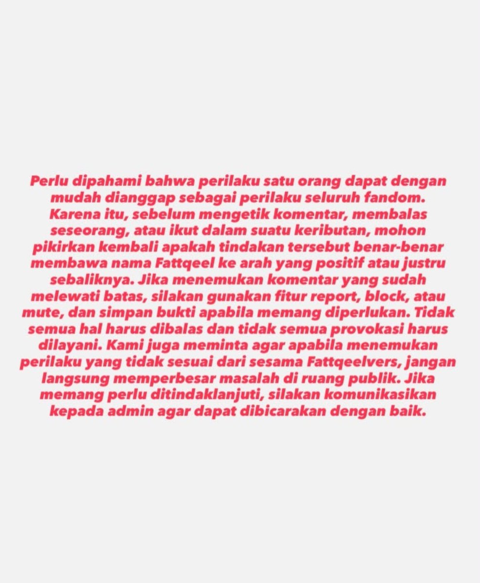 Nfllvvv's tweet photo. WARNING GUYSSS🚨
bisa dibaca, cermati, terapkan dan disebarluaskan karena isinya cukup penting dan mewakili fb fq maupun aqeesol dan fatsol terutama untuk platform ditiktok. mari jaga keamanan idola kita dan ciptakan ruang damai antar fb lain, terus reminder ya terimakasih🙏🏻 https://t.co/t9QRWwk4ZI