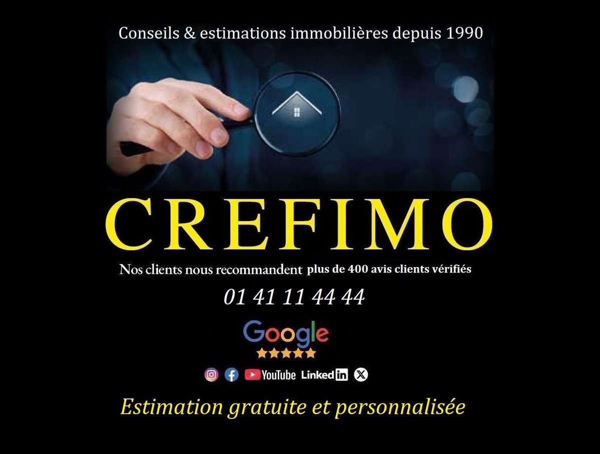 agence_crefimo's tweet photo. 🏡 UN NOUVEAU PROJET IMMOBILIER SE PRÉPARE !
📞 01 41 11 44 44
🌐 Contactez CREFIMO https://t.co/EVqoD9TWGo
⭐ CREFIMO
#CREFIMO #ProjetImmobilier #VenteImmobiliere #Immobilier #AsnieresSurSeine #EquipeCREFIMO #AgenceImmobiliere #EstimationImmobiliere #PanneauImmobilier https://t.co/31YFRWOYoJ