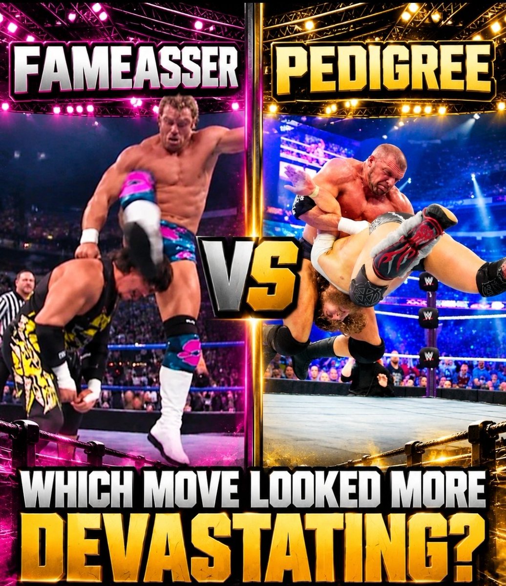 Sdhausen's tweet photo. “Forget who had the bigger career 👀 Just judge the MOVE. Which looked more devastating when it landed — the Fameasser or the Pedigree? 🔥”
#Fameasser #Pedigree #BillyGunn #TripleH #WWE #Wrestling #WrestlingFans #BlackLuchaReport https://t.co/DIDlzjjzWf