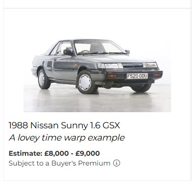 ObscureSupercar's tweet photo. The Nissan Sunny is now more valuable than a Bentley Continental

📸 Manor Park Classics https://t.co/4avkJluPYi