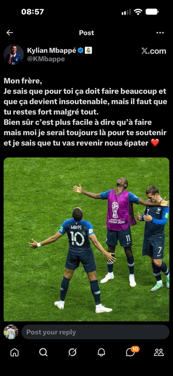 don6gd_'s tweet photo. La vie de Mbappé : 
-T’as toujours soutenu un frère pendant ses moments de blessures quand tt ceux qui le soutiennent ajd l’insultaient
- tu l’as ramené avec toi à paris (donc toute sa carrière, ses 2 ldc, son BO, c’est aussi grâce à toi), 
- tu l’as soutenu publiquement pour le BO en 2025 (Ta voix pèse) 
- Tu as été l’un des premiers si ce n’est le premier à le féliciter après son BO
- Tu l’as défendu publiquement à la coupe du monde après son mauvais match contre le Sénégal en Cdm alors que tout le monde l’allumait, en lui donnant le même mérite que toi sur TON but 

J’en oublie certainement encore bcp mais au final le frère en question oublie tout ça, pcq soi disant dans une interview tu as mal parlé de lui alors que dans la même interview tu le mets devant des Benzema, kaka, rodri, MODRIC etc.. Non seulement mbappé subit de la trahison mais en plus Dembele est l’ami à ne pas avoir je suis désolé