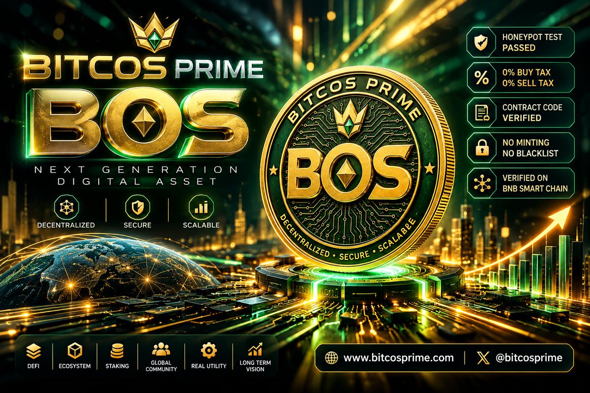 bitcosprime's tweet photo. BITCOS PRIME (BOS) — Built for the Next Generation of Web3. ⚡️
Decentralized • Secure • Scalable
Powered by community, staking & real utility.
#BITCOSPRIME #BOS #Web3 #BNBSmartChain #DeFi #Blockchain #Crypto #Staking #DigitalAsset #Decentralized #Secure #Scalable https://t.co/Vc8ZEA20Dl