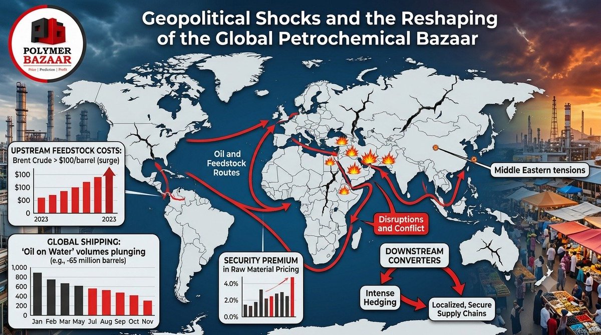 POLYMERBAZAAR's tweet photo. 🅿️🅱️
▶️ Geopolitical Shocks and the Reshaping of the Global Petrochemical Bazaar.
PP #ABS #LLDPE #LDPE #HDPE #PVC #EVA #PET #PS #SAN #POLYVINYL #POLYETHYLENE #POLYPROPYLENE #POLYMER #PROPYLENE #POLYSTYRENE #indplas #Polyamide #PLEXPO #GPCA #ARABPLAST #RUPLASTICA #PLASTEURASIA #KOPLAS #PLASTO #PLASTASIA #PLASTEX #Polycarbonate #Polyester , #Centralasiaplastworld #taipeipack
#plastindia #bopp #bopet #polyester
https://t.co/H3LoMQ9y1P