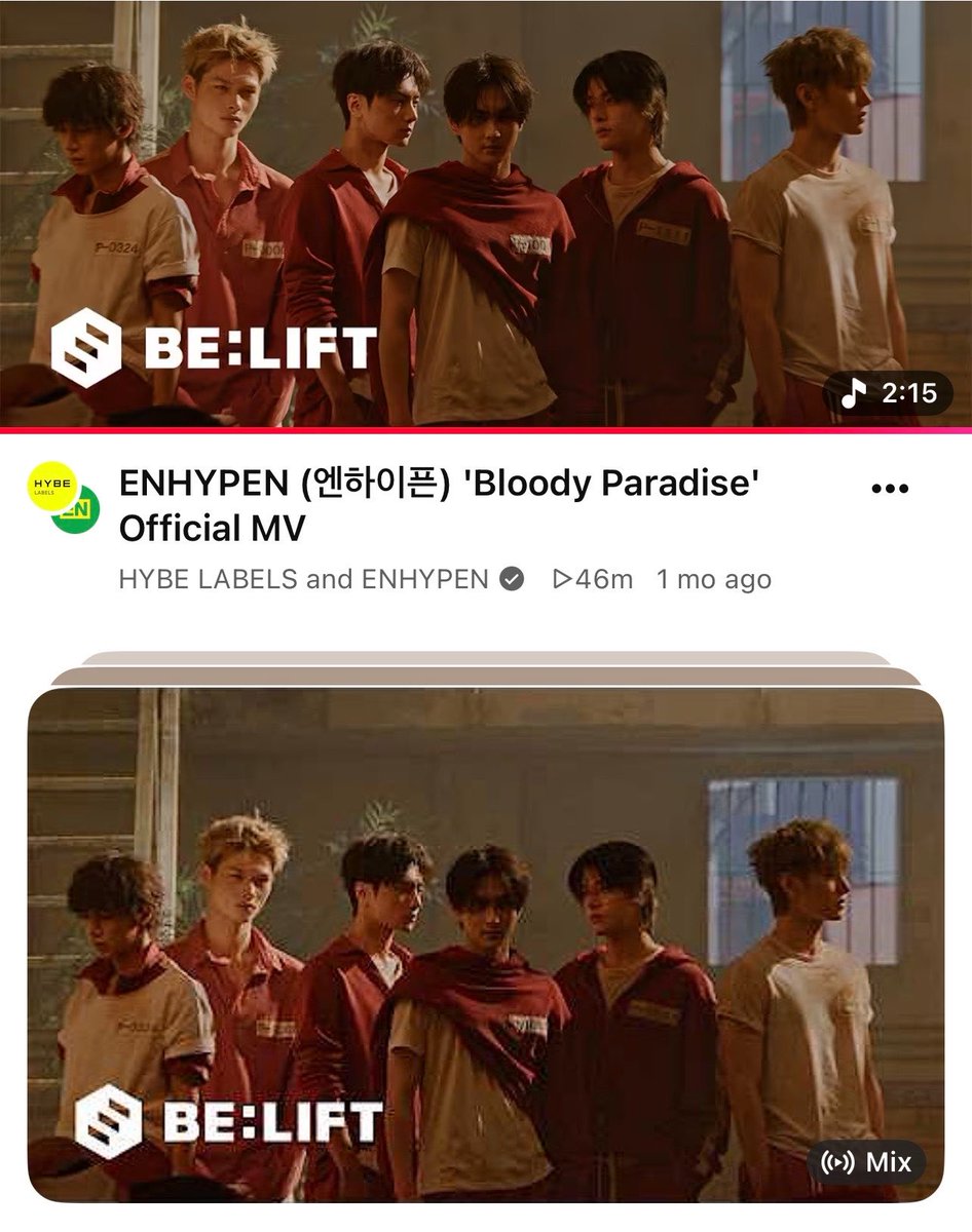 Enhagyy's tweet photo. You know the song is organic when the spotify and youtube streams are basically the same. 

Bloody Paradise the organic hit that you are!🔥 https://t.co/wcOhOtWzPe