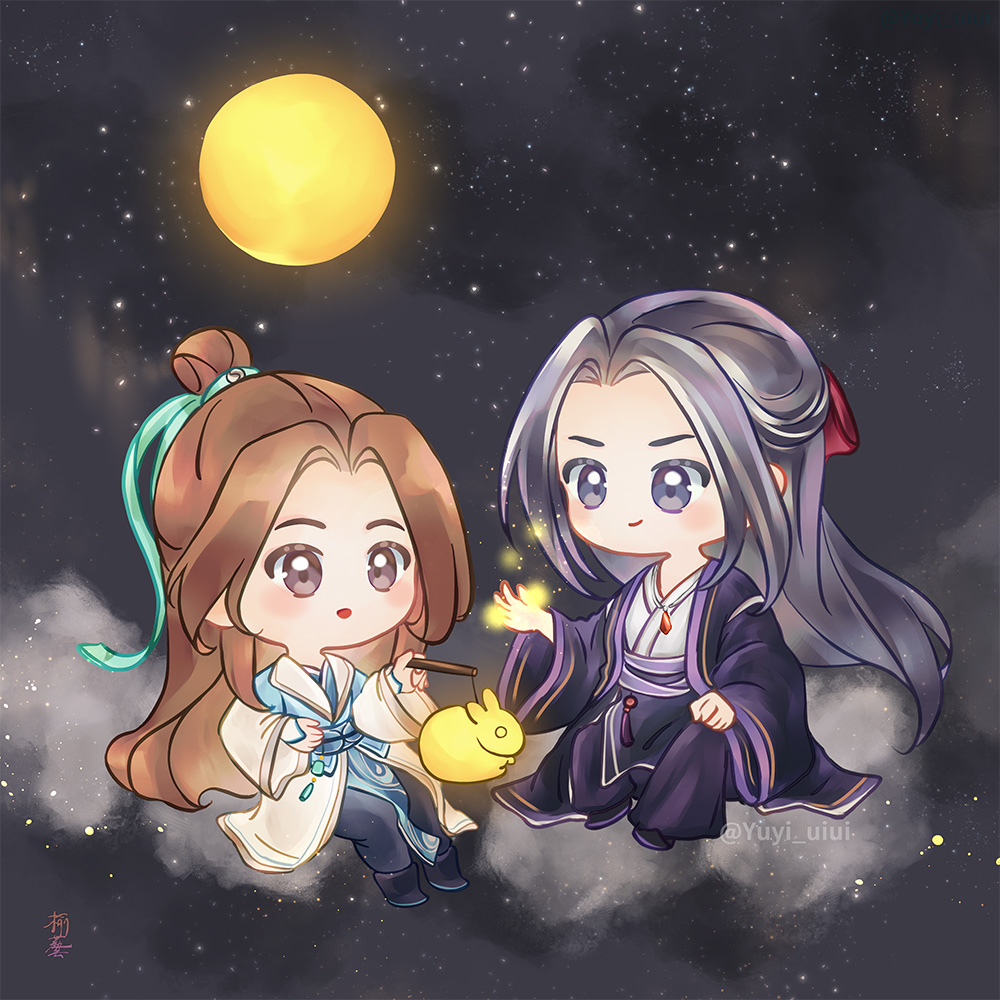 Yuyi_uiui's tweet photo. 舊圖再來應景一下
月滿人團圓，事事皆如願！

祝大家中秋快樂~🌕✨

#千秋 #ThousandAutumns #yanshen https://t.co/qhGDczqE6J