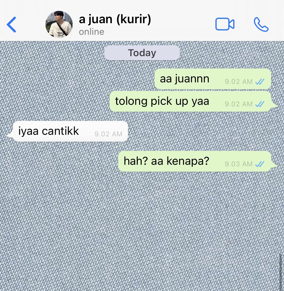 tokyumoon's tweet photo. ──★ ˙🍓hanan &amp; kala

kebelet jadi tukang paket 

#harukyu few tweet au
©️tokyumoon https://t.co/zOi9I1ss2T