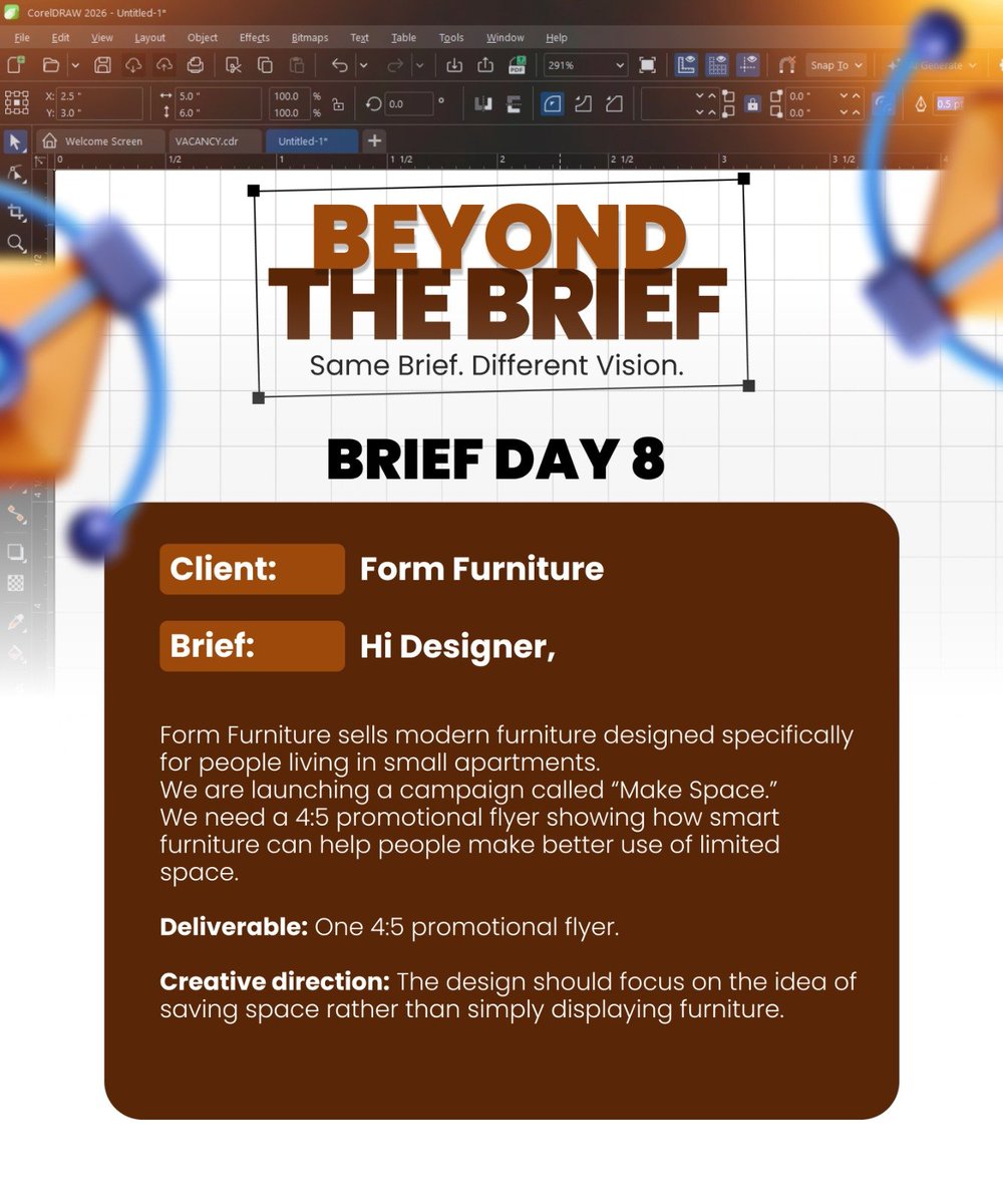 NuvahD's tweet photo. Day 8 /30-Beyond the Brief

Exploring how thoughtful furniture placement can transform a limited space into a comfortable, functional home.

Small space. Big possibilities. https://t.co/vglT2iWvJK