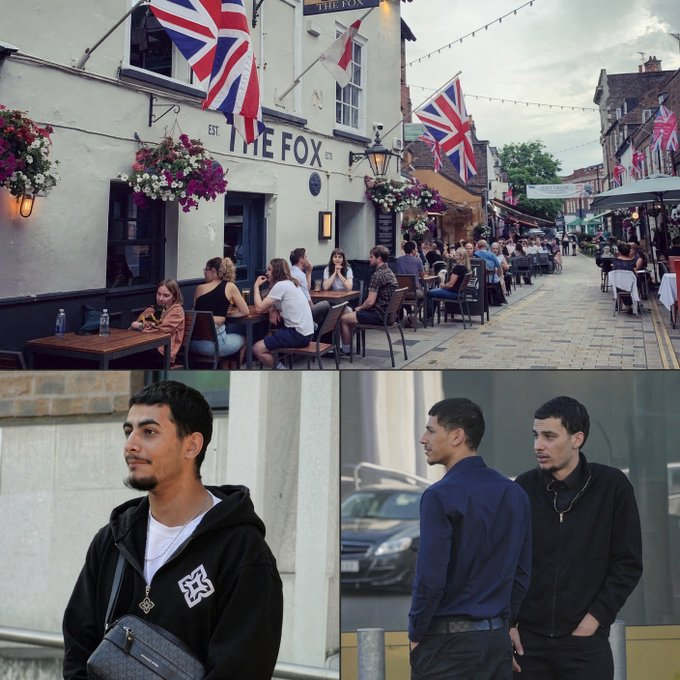 daveatherton's tweet photo. The Muslims ☪️ who hate the Jews ✡️ hate Christians ✝️ & Hindus 🕉️ nearly as much. So it's no surprise Zaid Sami, 21, Nour Sami, 20, & Omar Sukkar, 21, are in court charged with racially-aggravated criminal damage to British 🇬🇧 flags outside The Fox pub in Twickenham.

The screamed "Allahu Akbar, Free Palestine" & 'F*** the UK", the court was told.

The incident happened two weeks after the 7th October 2023, Hamas atrocities.