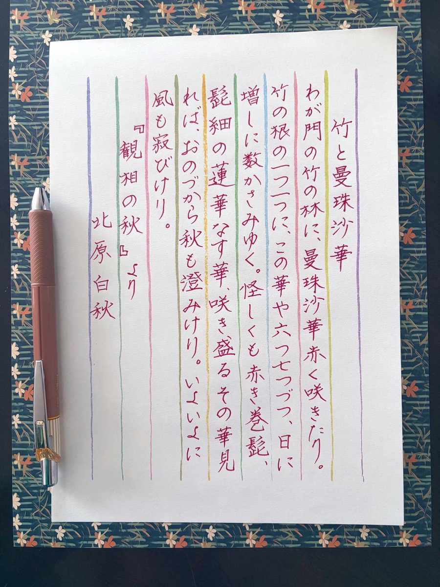 2y3chimuf's tweet photo. 2026.9.25 書写時間
近所に金曜日だけ営業する
こだわりのお店があります
「激辛なんばん三升漬」をget
月見酒のおともかな🎑
本日もお題に感謝💫
#彩字記書写402 https://t.co/NBH7leHTt1