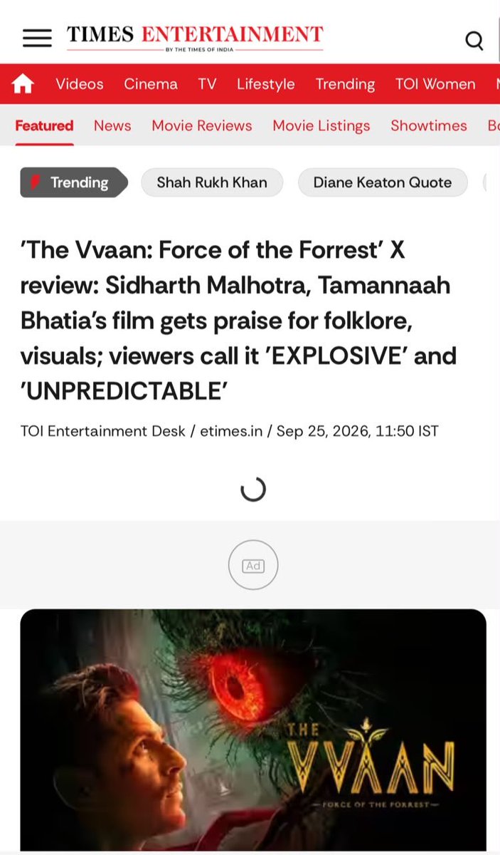 Prashant_Sig's tweet photo. Indian folklore has so many fascinating stories, and seeing one of them translated into a grand theatrical world like The VVAAN is genuinely exciting. 🎥 #TheVVAANInCinemasNow https://t.co/xbBtUgvqly