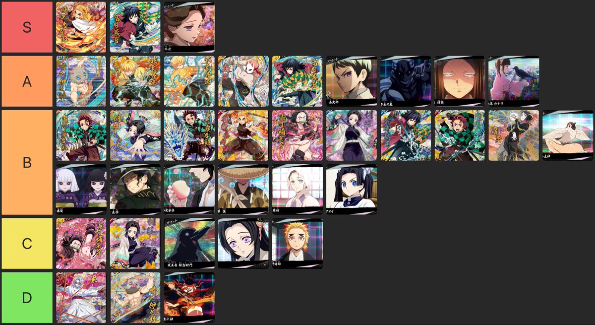 lhhdhb1's tweet photo. 日輪バトルスラッシュのランキングバトルがちっております。
対人戦の期待度ランキング個人的に考えてみました。#日輪バトルスラッシュ https://t.co/zQE8ASvhP6