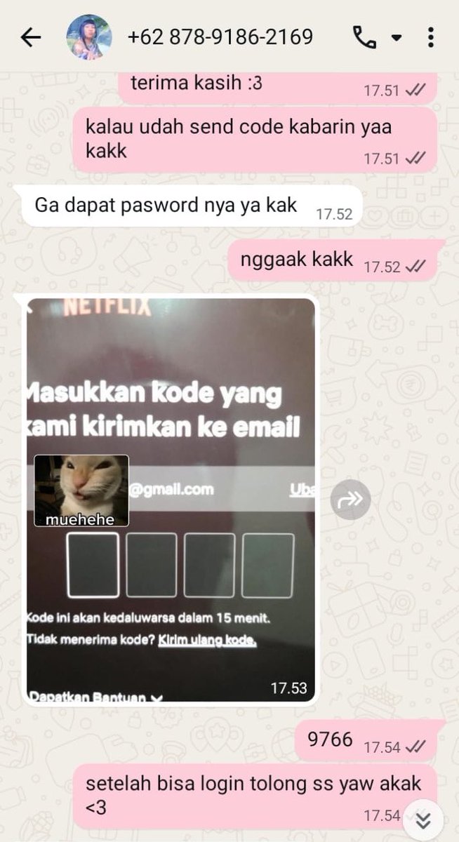 grumpysella's tweet photo. ‼️ TUKANG RESELL NETFLIX ‼️

+62 878-9186-2169
087891862169

awalnya beli kayak c normal, salahnya aku kasih password untuk netf 3d dan ga aku cek gtc dulu, karna wa nya ada profile dan dia juga chatnya gaada yang sus, dia juga kirim ss login —

#zonauang https://t.co/4ObxIXHhvp